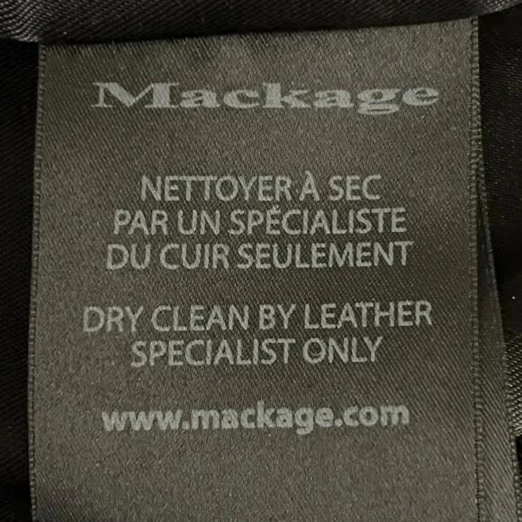 Mackage Dale Black Trench Coat with Leather Sleeves - Picture 7 of 9